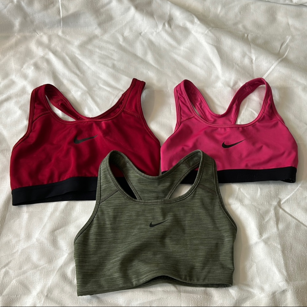 Nike Sports Bras - Red, Pink, Olive